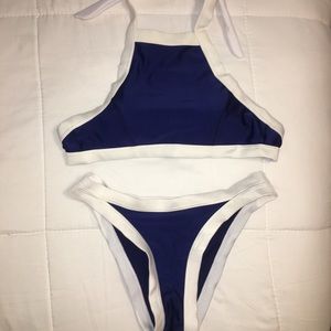 Navy and White Bikini